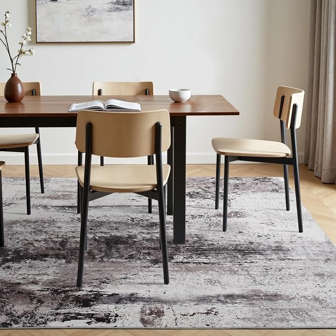 Toneed Abstract Area Rug 6x9 Modern Washable Rug Soft Non Slip Rug Low Pile - Image 4