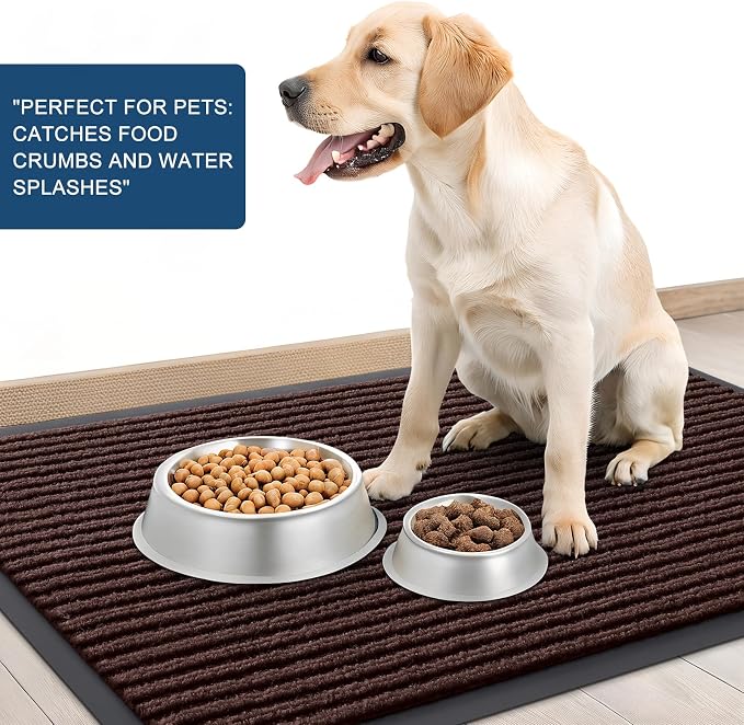 OLANLY 2-Pack Front Door Mats 71x23, Waterproof Heavy-Duty Doormats | Brown - Image 6