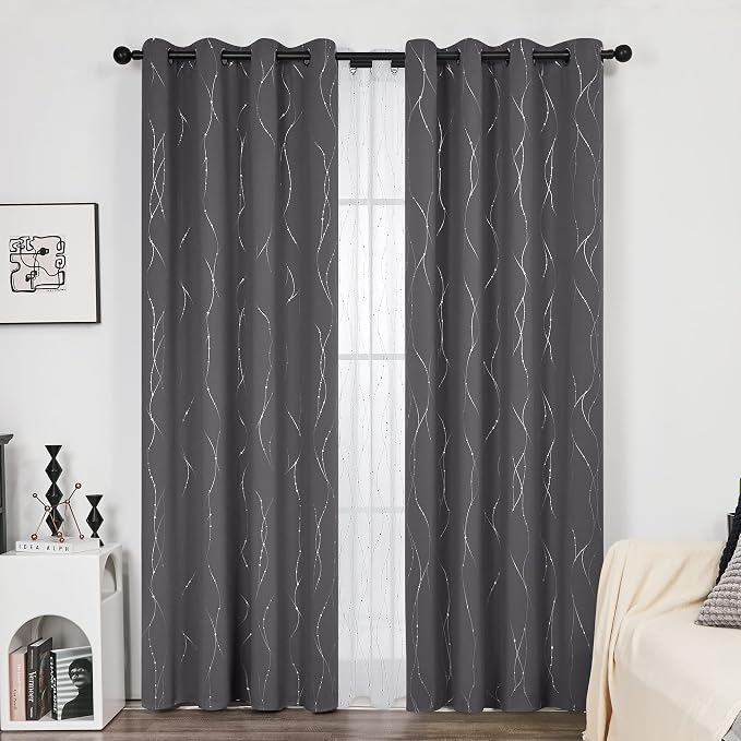 Deconovo Gray Curtains for Living Room, Protect Pravicy Thermal Insulated - Image 2