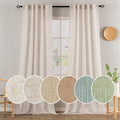 MIULEE Natural White Linen Curtains 90 Inch Long 2 Panels Set by MIULEE