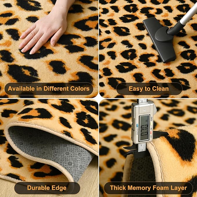 Amearea Soft Leopard Rugs for Bedroom Living Room, 4x6 Modern Cheetah Print - Image 5