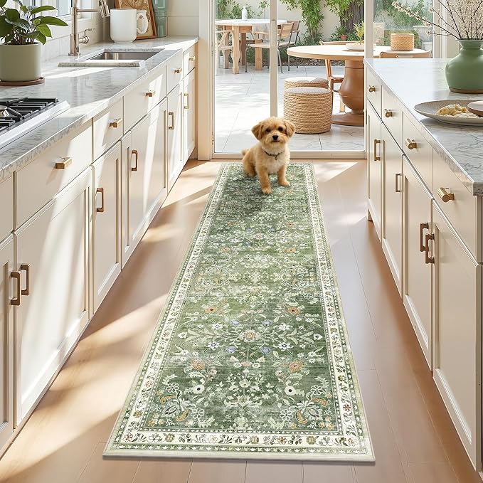 Yamaziot Washable Runner Rug 2x7 – Non Slip Boho Floral Hallway Runner Rug by Yamaziot