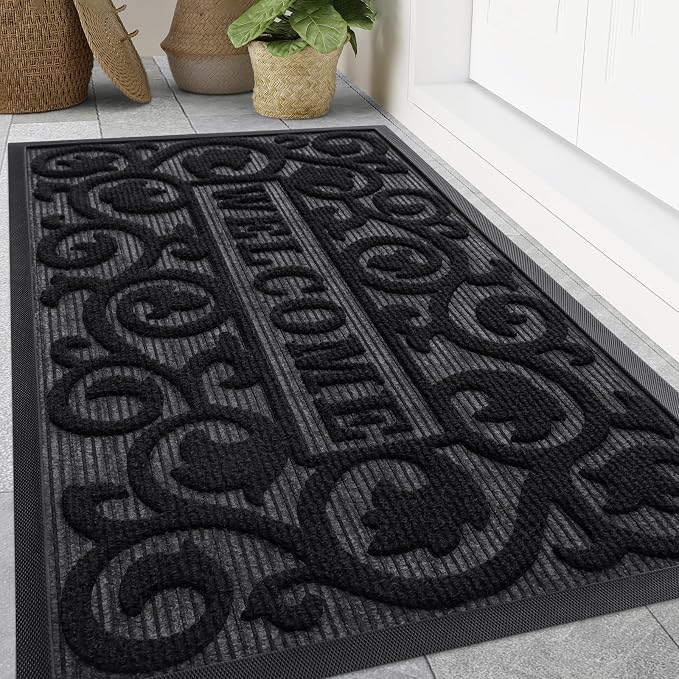 Smiry Welcome Door Mat Outside Entrance, Heavy Duty Trap Dirt and Moisture Easy by Smiry