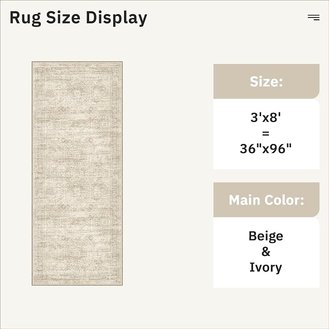 Runner Rug 3x8 Washable Non-Slip Hallway Runner Rugs - Image 5