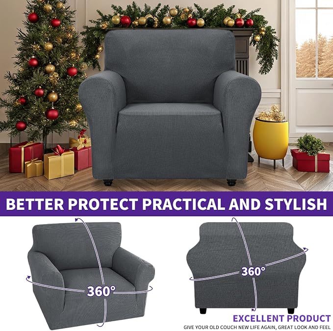 ZNSAYOTX Super Stretch Chair Slipcover Universal Sofa Chair Covers - Image 2