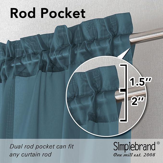 Simplebrand Dusty Blue Tier Curtains - Image 2