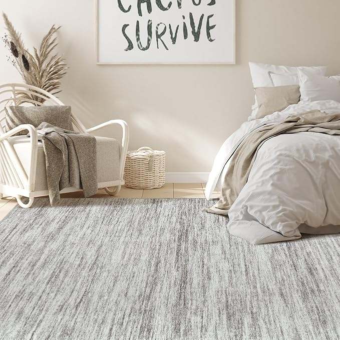 Nakagishi 5X7 Area Rugs Living Room: Washable Large Vintage Rug Neutral - Image 6