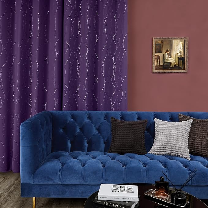 Deconovo Short Purple Curtains, 38 x 45 Inches Long, Thermal Insulated Panel - Image 4