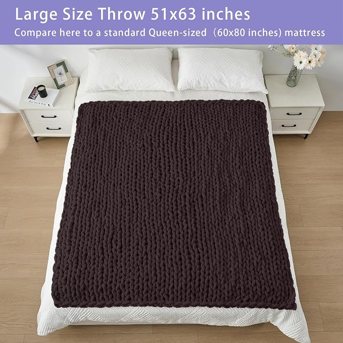 Bigacogo Chunky Knit Throw Blanket - Image 5
