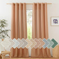 NICETOWN Flax Linen Burnt Orange Curtains 120 inches Long, Grommet Thick Linen by NICETOWN