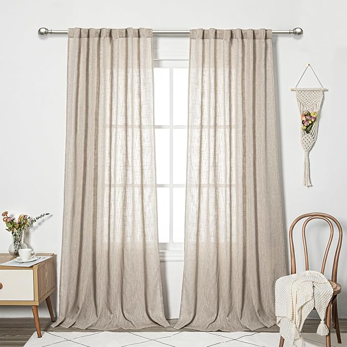 MYSKY HOME Ceiling Curtains for Living Room, Soft Cotton Curtain Polyester - Image 2