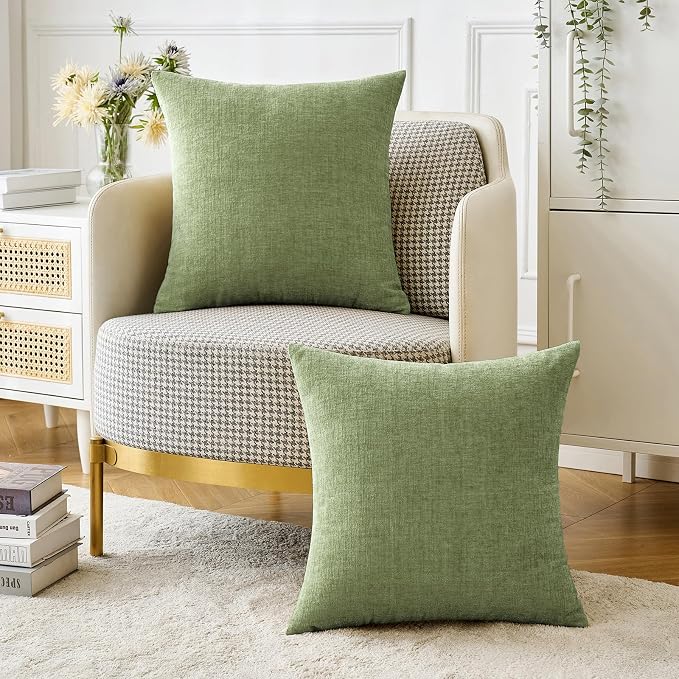 MIULEE Pack of 2 Couch Throw Pillow Covers 20x20 Inch Spring Soft Sage Green - Image 5