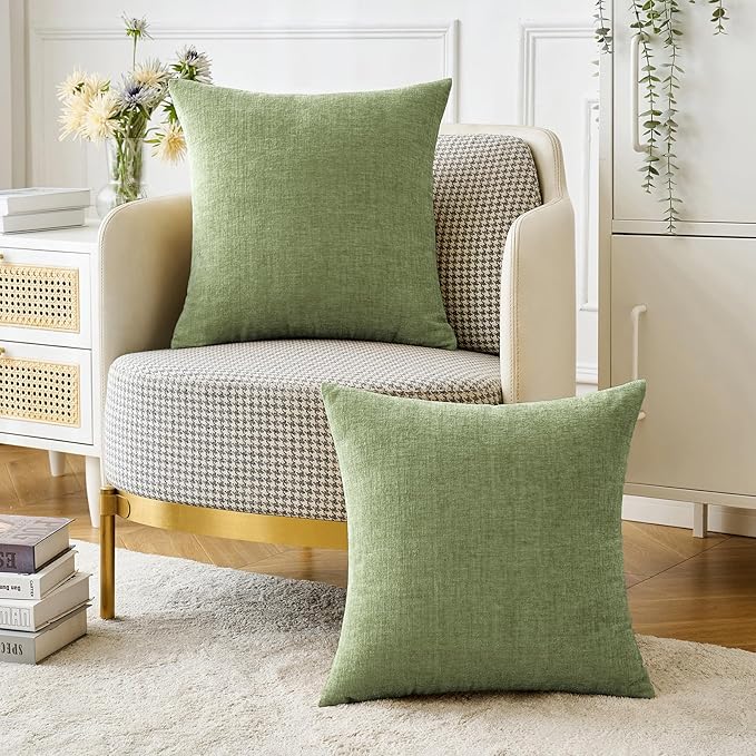 MIULEE Pack of 2 Couch Throw Pillow Covers 24x24 Inch Spring Soft Sage Green - Image 5