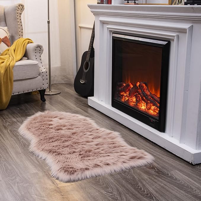 EasyJoy Ultra Soft Fluffy Shaggy Area Rug Faux Fur Rug Chair Cover Seat Pad - Image 5