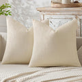 MIULEE Pack of 2 Couch Throw Pillow Covers 18x18 Inch Neutral Cream Modern Boho by MIULEE