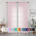 OWEINE Sheer Curtains 90 Inches Long 2 Panels Set, Light Filtering Fimly Voile by OWENIE