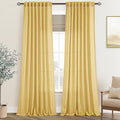 Gold Curtains for Living Room Back Tab Modern Farmhouse Semi Sheer Curtains 90 by Jolilight