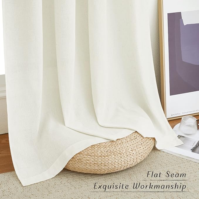 NICETOWN Off White Curtains Linen Blend - Image 7
