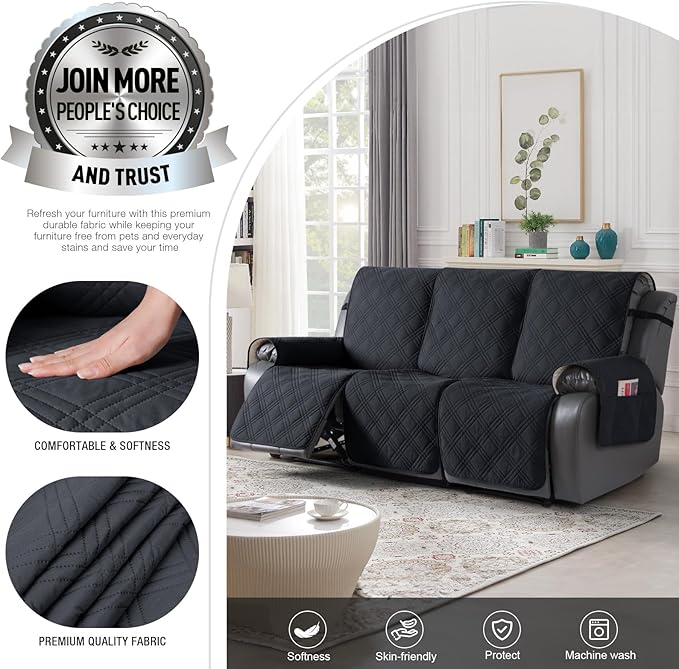 TAOCOCO 100% Waterproof Recliner Sofa Cover Non Slip Couch Cover - Image 2