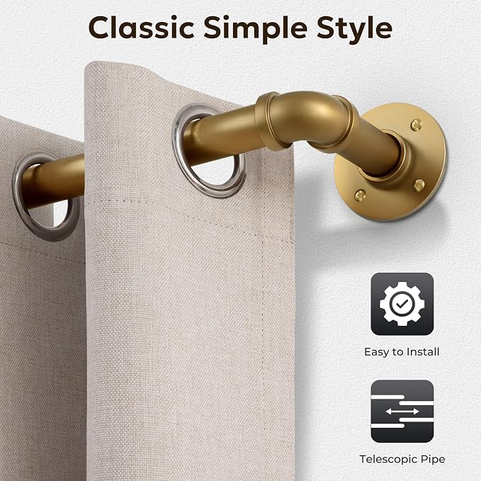 Zeerobee Curtain Rods for Windows 66 to 120, 1 Inch Industrial Wrap Around Warm - Image 9