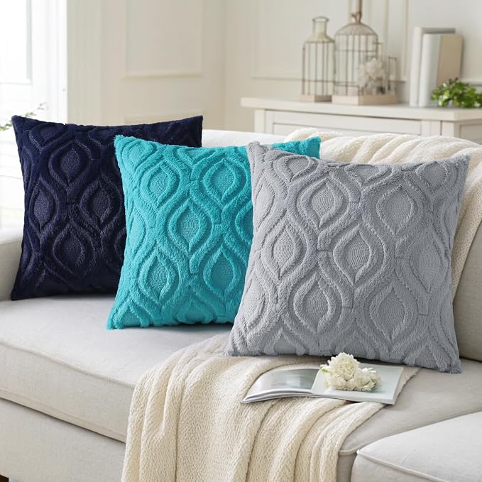 decorUhome Summer Throw Pillow Covers 22x22 Inch Set of 2, Soft Plush Faux Wool - Image 4