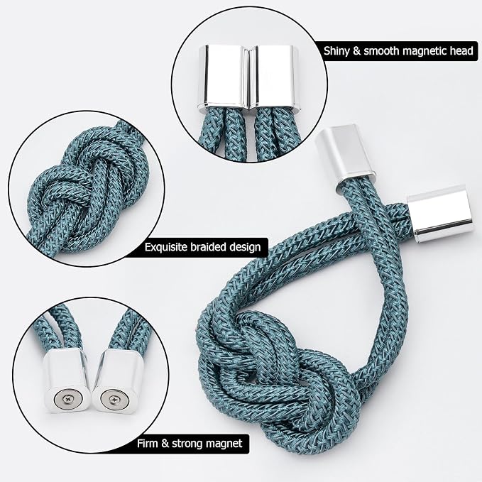 NICEEC 4 Pack Mini Magnetic Curtain Tiebacks Nordic Simple Style Drape Tie - Image 4