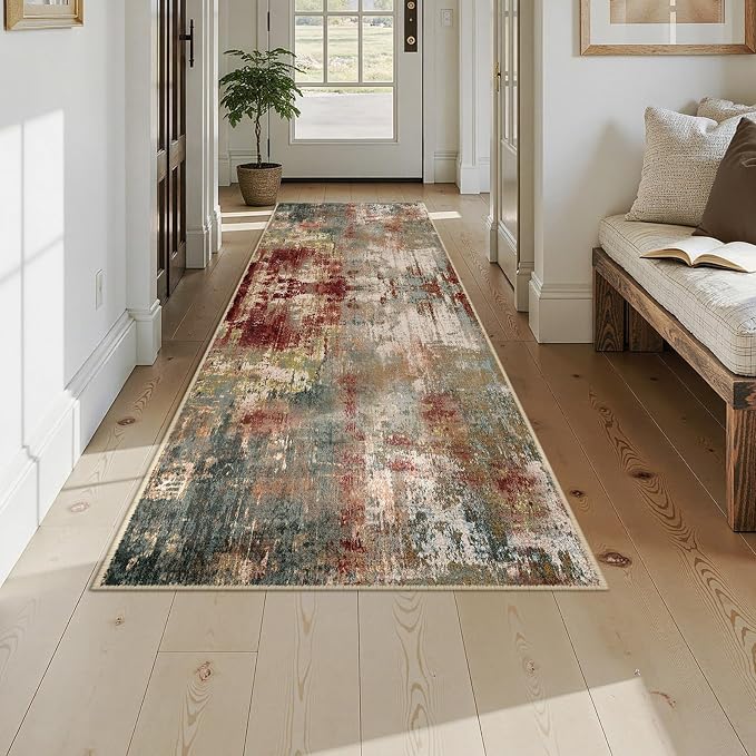 Washable Area Rugs 3x9 Non-Slip Modern Abstract Soft - Image 7