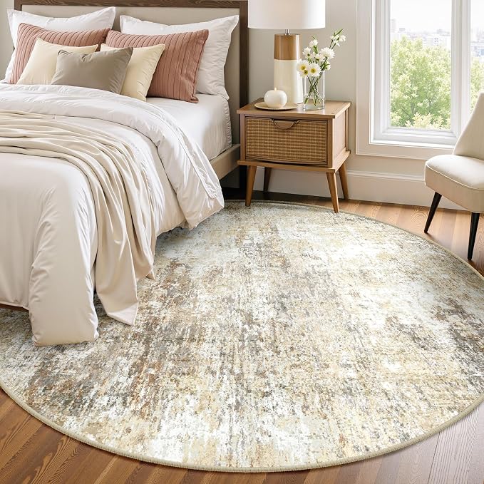 Washable Area Rugs 8ft Non-Slip Modern Abstract Soft by RELEANY