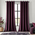 MIULEE Velvet Curtains Purple Orchid Elegant Grommet Thermal Insulated by MIULEE
