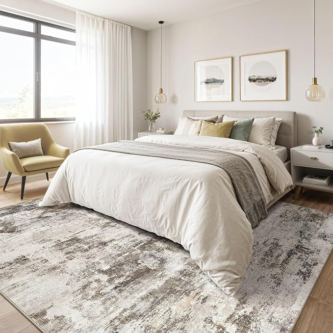 LOONGRUG 10x14 Area Rugs Washable Large Neutral Modern Living Room Rug | - Image 4