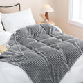 Grey Fleece Throw Blanket 90”×90” by linecooo