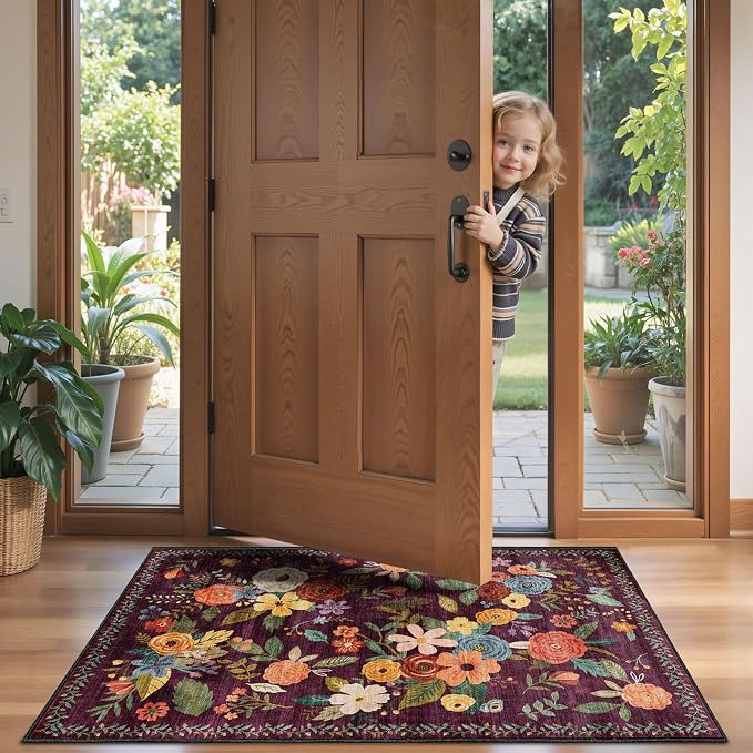 2x4 Entryway Runner Rugs, Non Slip Washable Rugs - Image 2