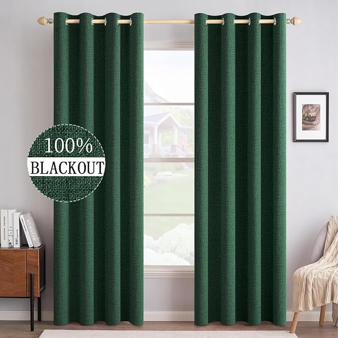 MIULEE 100% Blackout Linen Curtains by MIULEE