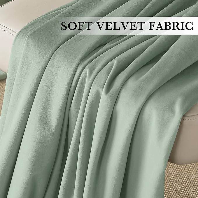 RYB HOME Auqa Velvet Curtains 84 inches Long, Room Darkening, Floor-Length - Image 4