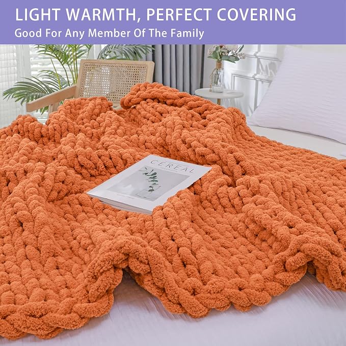 Bigacogo Chunky Knit Throw Blanket - Image 3