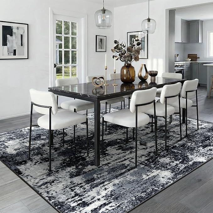 Washable Area Rugs 8'x10' Non-Slip Modern Abstract Soft - Image 9