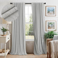 Gray Room Darkening Curtains 96 Inches Long by Pitalk