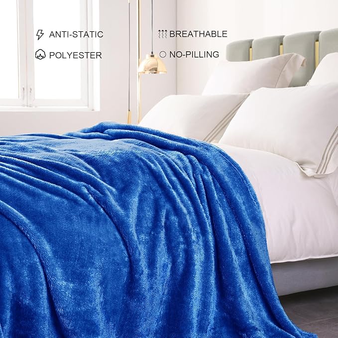 Exclusivo Mezcla Plush Fuzzy Fleece Bed Blanket Queen Size, Super Soft - Image 4