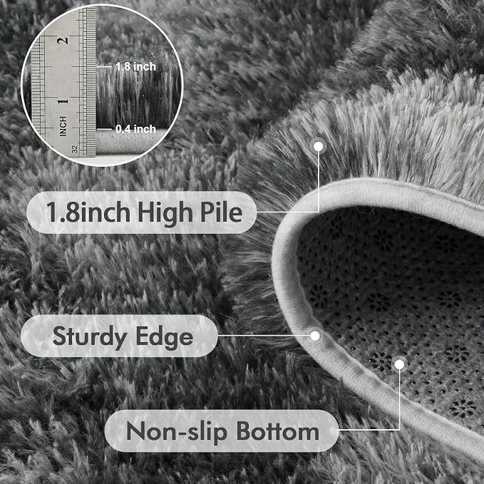 5x7 Ft Large Shag Rugs for Bedroom Living Room, Tie Dyed Ultra Soft Fluffy - Image 5