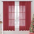 BGment Burgundy Linen Curtains 63 Inches Long by BGment