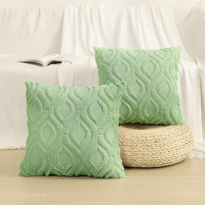 decorUhome Summer Throw Pillow Covers 12x20 Inch Set of 2, Soft Plush Faux Wool - Image 8