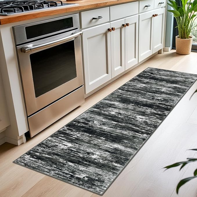 KOZYFLY Modern Abstract Washable Rug Runner 2x7 Hallway Runner Rug Non-Slip - Image 3
