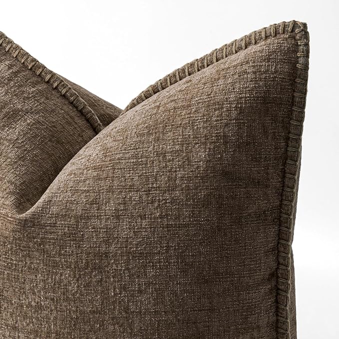 MIULEE Decorative Couch Throw Pillow Covers 18x18 Inch Brown 2 Pack | Farmhouse - Image 2