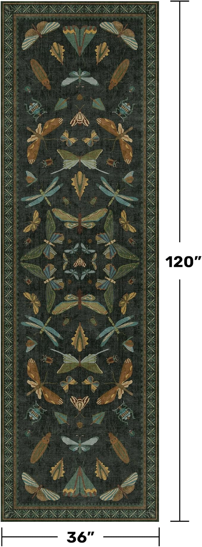 Dark Green 3x10 Extra Long Runner Rugs - Image 2