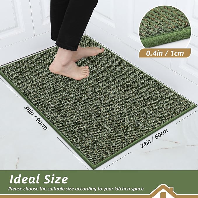BEQHAUSE Kitchen Rugs 24"x36", Non-Slip Kitchen Mats - Image 2