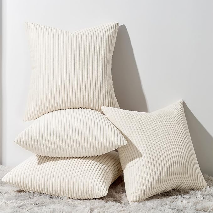 Topfinel Decorative Beige Cream Throw Pillow Covers Cushion Cases, Mix and Match by Topfinel
