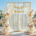 10ft x 12ft Champagne Tulle Backdrop Curtain by Suppromo