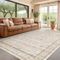 Washable Ivory 5x7 Rug for Bedroom, Home Office, Non Slip Dinning Rugs for by HazoHaus