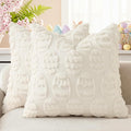 decorUhome Easter Cream White Egg Pillow Covers 18x18 Inch Set of 2, Soft Plush by decorUhome
