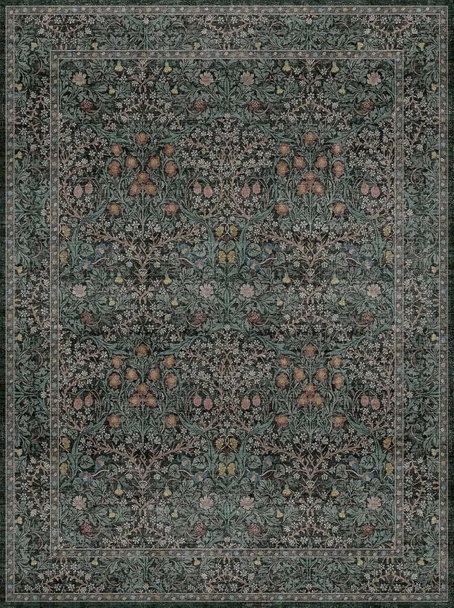 Dark Green Washable Entry Rug, 3x4 Rugs - Image 7